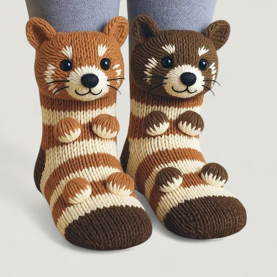 Millie | Mjukt stickade djursockor